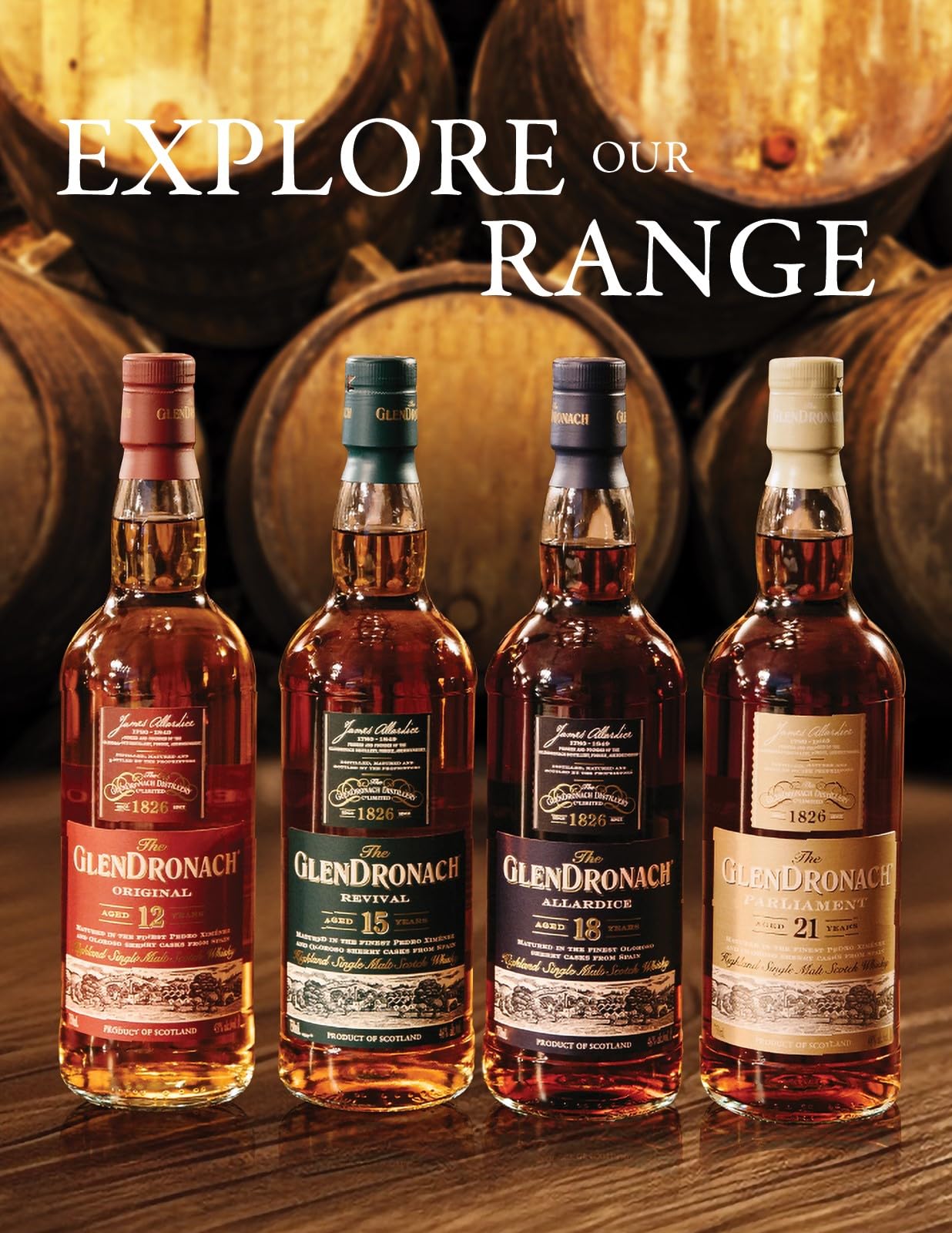 Glendronach 12 Years Old Malt Scotch Whisky, Vanilla, 43 percent